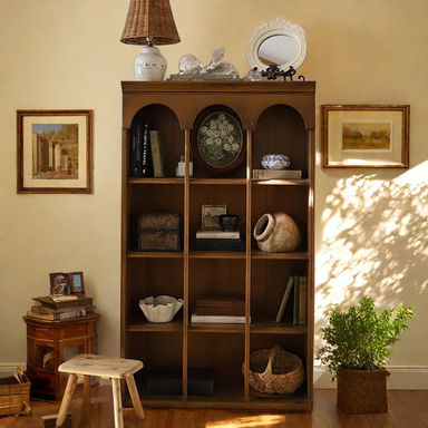 Retro Solid Wood Floor-standing Bookcase