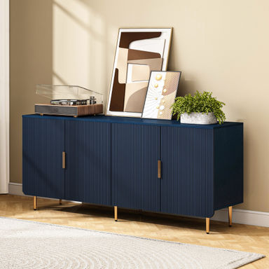 Mercer41 Maali 67" Fluted Modern TV Stand with Storage Cabinet, Mid Century Wood TV Media Console & Reviews | Wayfair