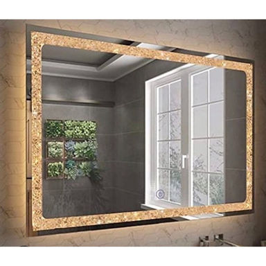 Asyana Sparkling Rectangular LED Mirror with Adjustable Light Temp & Smart Memory