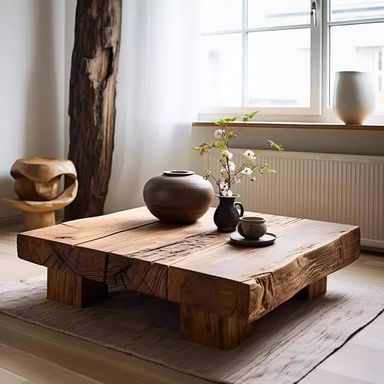 MAJBIT Wabi-Sabi Old Elm Wood Coffee Table | Wayfair