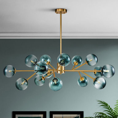 Wade Logan® Burness 15 - Light Sputnik Modern Linear Modern Glass Bubble DiningChandelier & Reviews | Wayfair