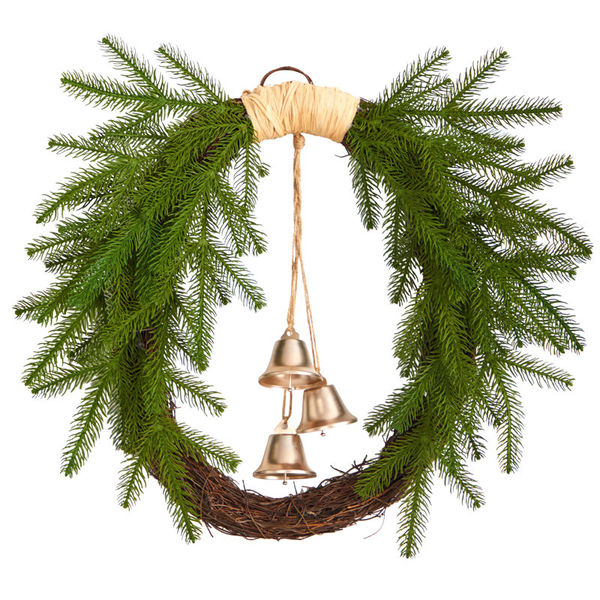 Holiday Hanging Bell 24" Wreath