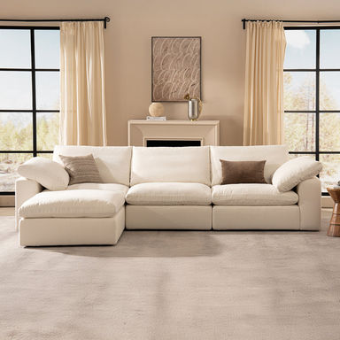 110.2" Sectional Sofa Comfy Cloud Couch For Living Room Modern Sofa Sleeper Deep Couches With Ottoman