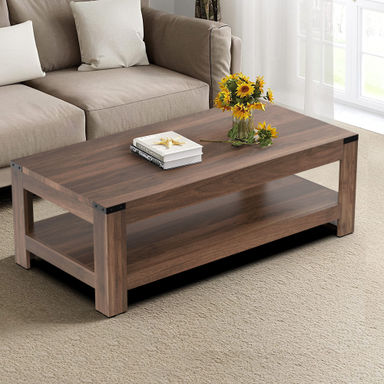 Millwood Pines Damika Rectangular Coffee Table with 2-Tier Storage & Reviews | Wayfair