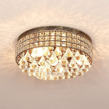 Theodora 4 - Light 15'' Unique / Statement Drum Flush Mount with Crystal Accents