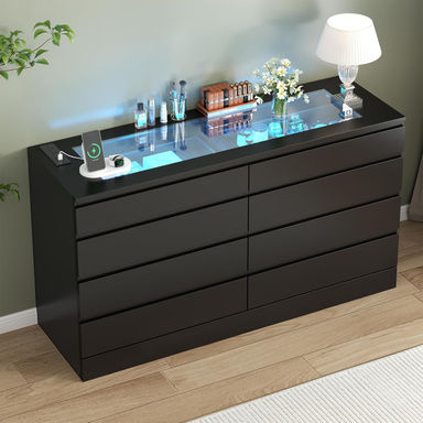 Wrought Studio™ 8 Drawer 47.36" W Double Dresser & Reviews | Wayfair