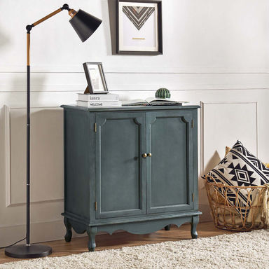 Arshawn Traditional 31''W Solid Wood 2 - Door Accent Cabinet with Simple Assembly