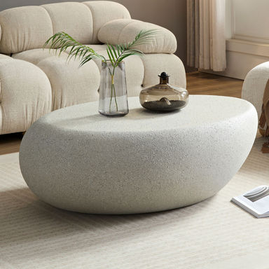 Latitude Run® Table basse ovale en pierre 43,3 " et Commentaires - Wayfair Canada