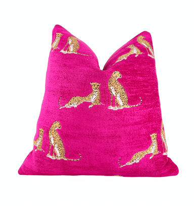 Smithy Home Couture Embroidered Cheetah Chenille Throw Pillow Cover & Reviews | Wayfair
