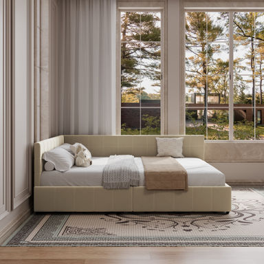 Mercer41 Upholstered Daybed With Backrest, Reversible Armrests, And Storage Drawers & Reviews | Wayfair