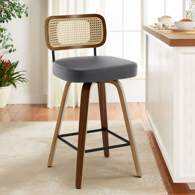 Lucania Swivel Upholstered Counter & Bar Stool (Set of 2)