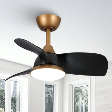Haywa 28'' 3 - Blade Propeller Ceiling Fan with Remote Control and Light Kit Included
