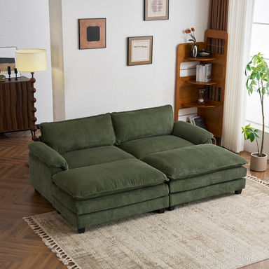 90'' W Corduroy Modular Cloud Couch Sleeper Sofa