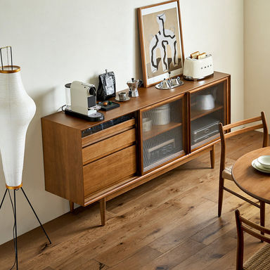 Nordic-style vintage glass sideboard