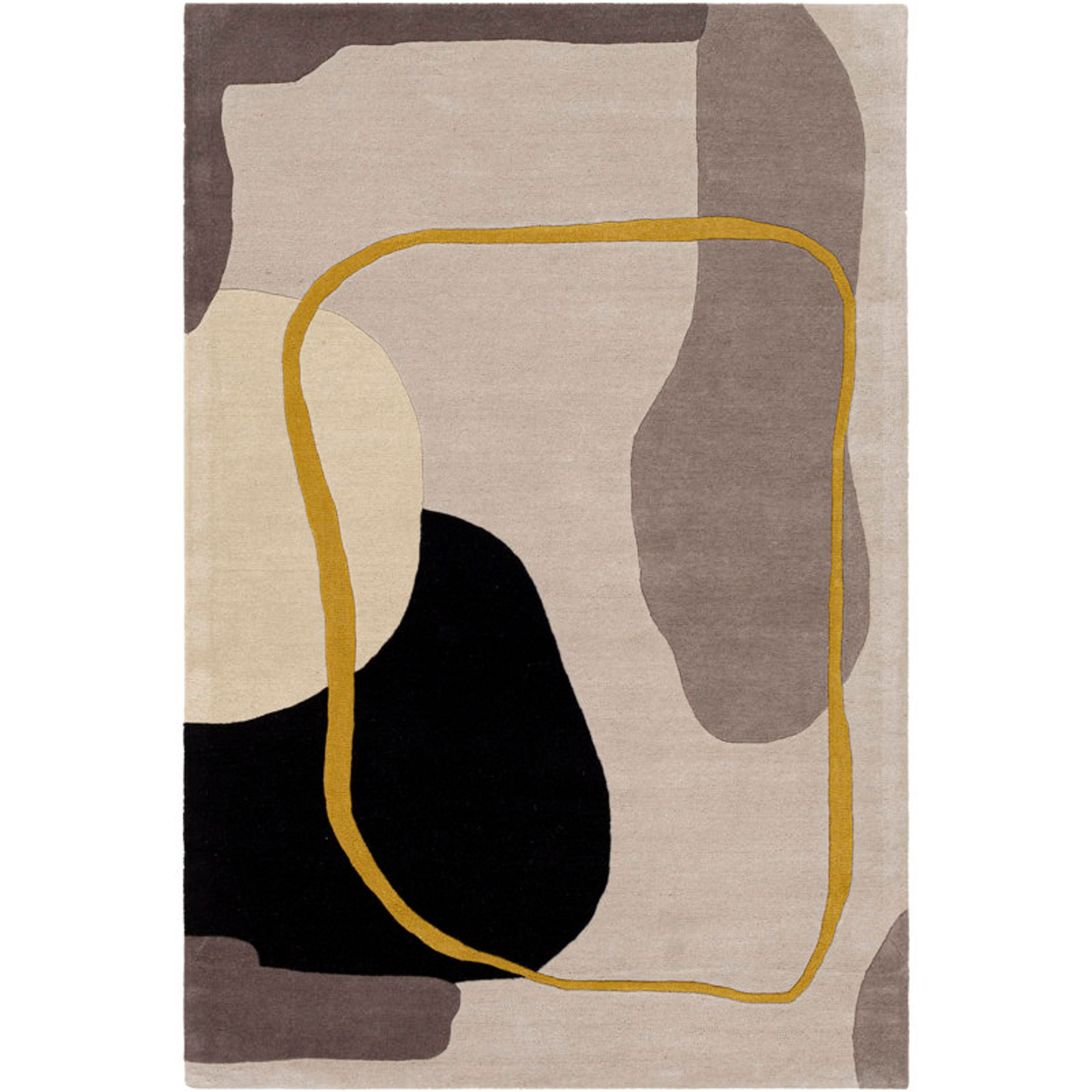 Modern Abstract Hand-Tufted Wool Area Rug Light Gray/Taupe 2x3