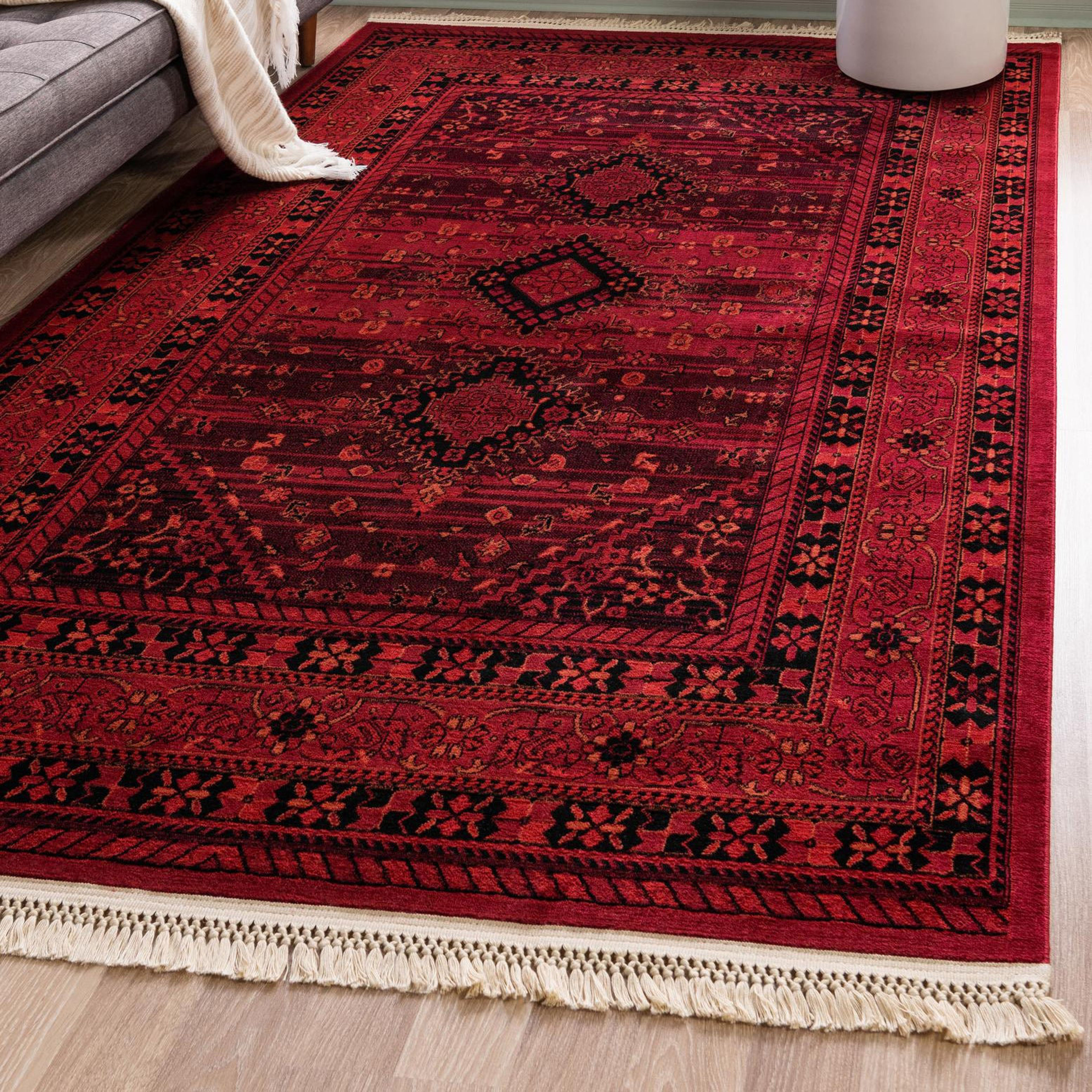 Amro Oriental Red Area Rug - Indoor Oriental Design
