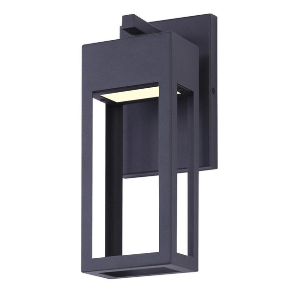 Black 12" H Integrated LED Outdoor Wall Lantern