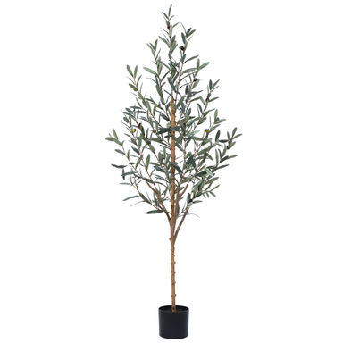 Adcock Artificial Olive Plants with Realistic Leaves and Natural Trunk, Fake Potted Tree Home Decor