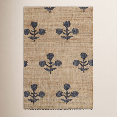 Erin Gates by Momeni Orchard Bloom Blue Hand Woven Wool and Jute Area Rug