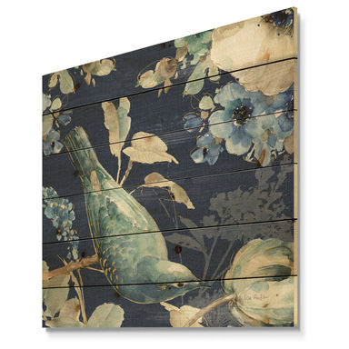 The Twillery Co.® Indigold Bird Cottage Family IV - Farmhouse Print on Natural Pine Wood & Reviews | Wayfair