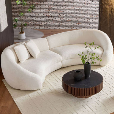 Everly Quinn 126" Upholstered Curved Sofa | Wayfair