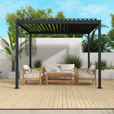 80/88S Metal Frame Pergola with Adjustable Louvered Roof