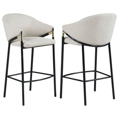 Farlow Upholstered Counter Stool with Metal Frame (Set of 2)