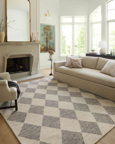 Chris Loves Julia x Loloi Francis Wool Beige / Charcoal Rug
