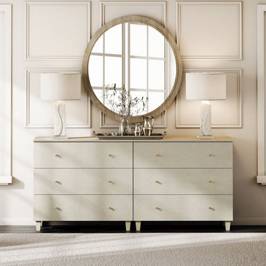 Lysiane 2-In-1 Wooden Dresser With 6 Drawers For Bedroom