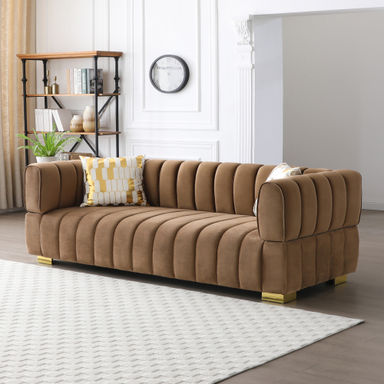 Everly Quinn Futch Better Home Products Luna Velvet Sofa & Reviews
