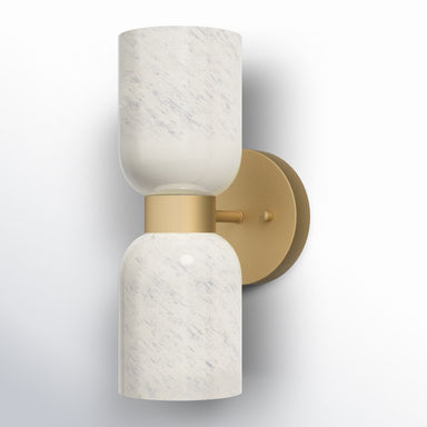 Eugenie 2-Light Steel Dimmable Gold Armed Sconce