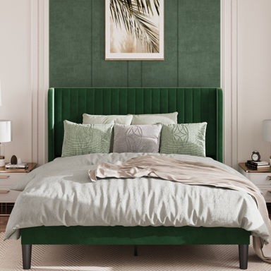 Willa Arlo™ Interiors Candler Upholstered Platform Bed with Wingback & Reviews | Wayfair