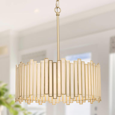 Atchison 4 - Light Dimmable Drum Chandelier UL Certified