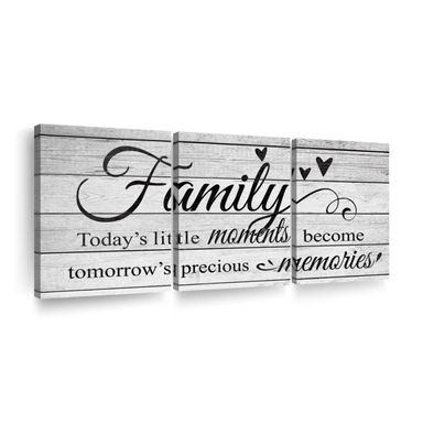 " Family Moments Typography " 3 - Pieces