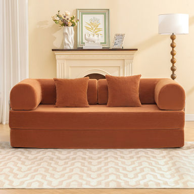 Foldable Three Person Fabric Sofa Bed, high Rebound Density Sponge Sofa