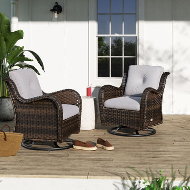 Linkwood Swivel Premium All-Weather Wicker Outdoor Lounge Chair