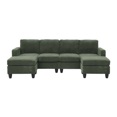 Ranjeeta 101" Wide Modular Sofa & Chaise with Ottoman
