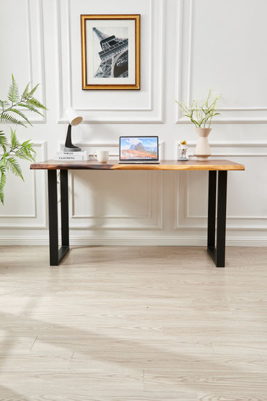 Keelan Scott Live Edge Desk with U Shaped Legs and South American Walnut & Reviews | Wayfair