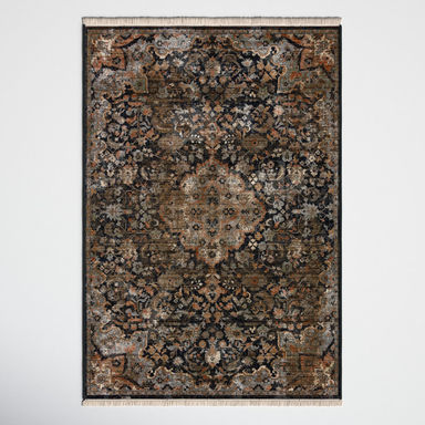 Miko Soft Power-Loomed Oriental Area Rug with Distressed Medallion