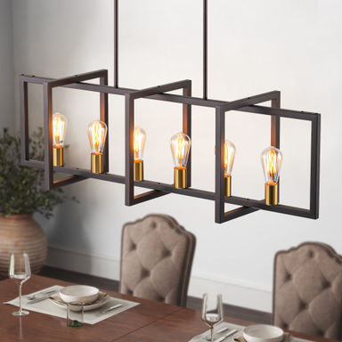 Gabut 6 - Light Dimmable Kitchen Island Square / Rectangle Chandelier