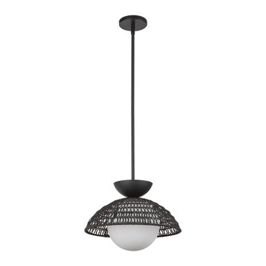 Byrone Single Light Rattan Steel Pendant