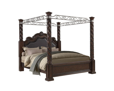 Fleur De Lis Living Delbert Upholstered Canopy Bed & Reviews | Wayfair