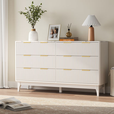 George Oliver 54'' W 6 - Drawer Fluted Double Dresser & Reviews | Wayfair