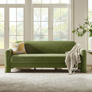 Werts Modern 84" Curved Chenille Sofa