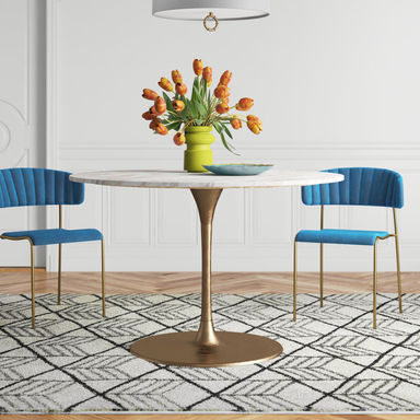 Round Marble Top Dining Table