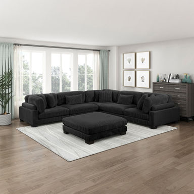 Latitude Run® Brinsley 6 Piece 135" Modern Corduroy Track Arm Modular Sectional Sofa & Reviews | Wayfair