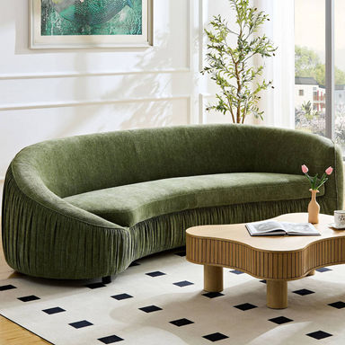 94.48" Upholstered Curved Sofa