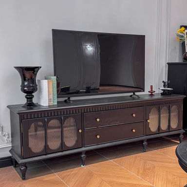 aurasarise Elegant arc glass TV stand solid wood | Wayfair