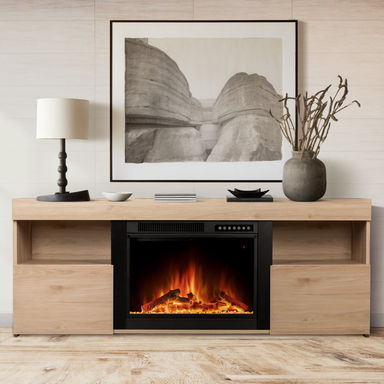 COWSAR TV Stand for TVs up to 60" with Electric Fireplace with Remote Control,Adjustable Real 3d Flame Brightness & Reviews | Wayfair