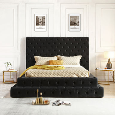 Rosdorf Park Elen Tufted Velvet Bed & Reviews | Wayfair